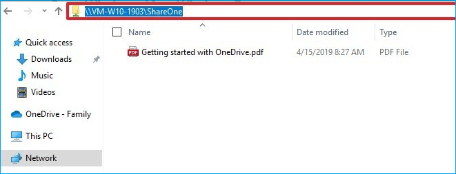 Access files via shared link on Windows 7.