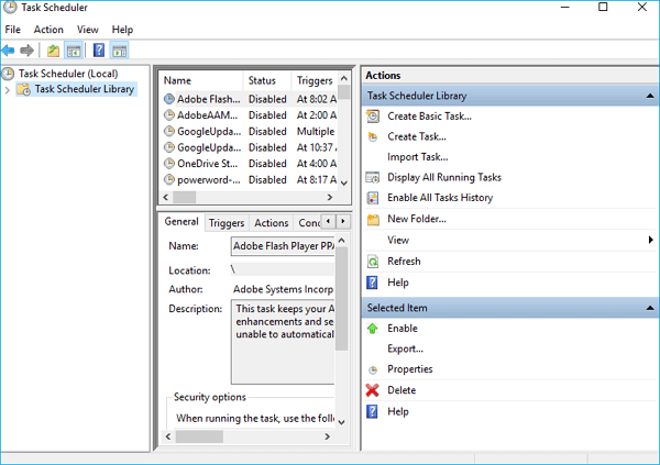 open task scheduler to auto empty recycle bin