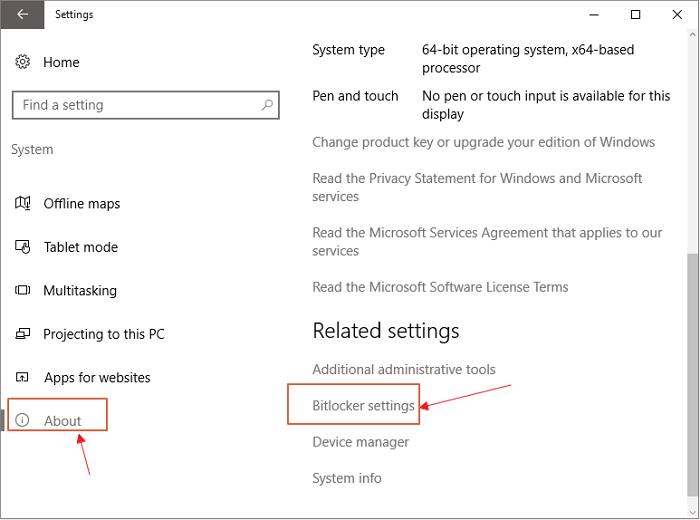 click bitlocker settings