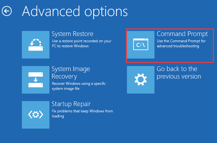 boot to Command Prompt in Windows 10