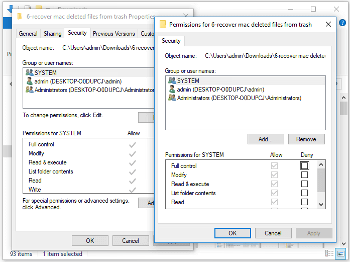 Fix unspecified error - change permission