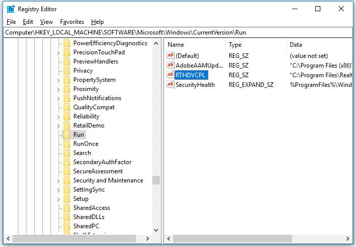 Fix the System Cannot Find the File Specified - check registry key