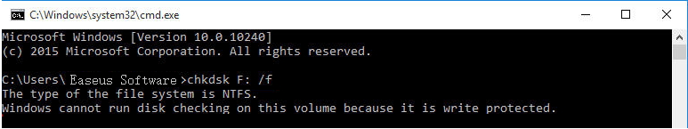 windows cannot run disk checking on this volume because it is write protected