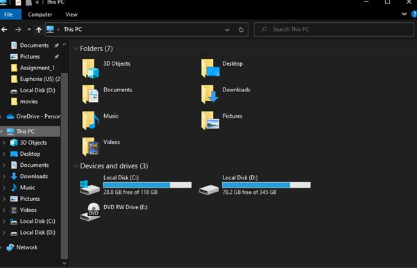 open file explorer