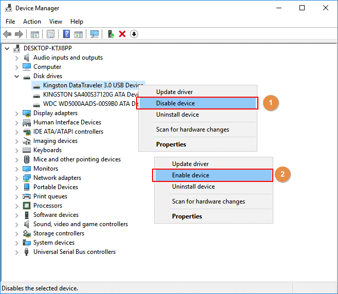 Re-enable device to fix Code 43 Error