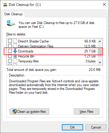 Run disk cleanup.