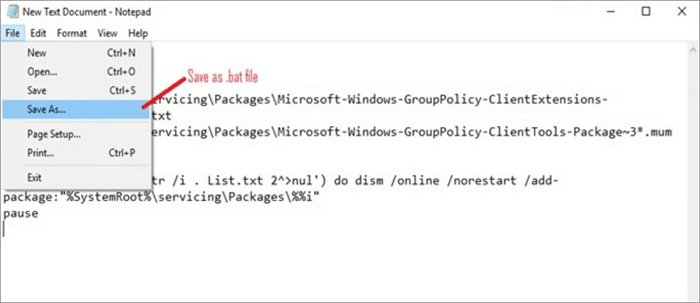 enable group policy editor with a batch file