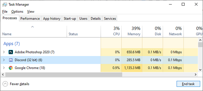 end discord from task manager to fix discord not opening issue