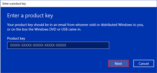 enter product key