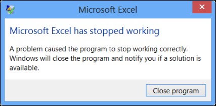 a problem caused the program to stop working properly