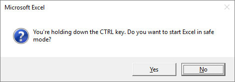 run excel safe mode 