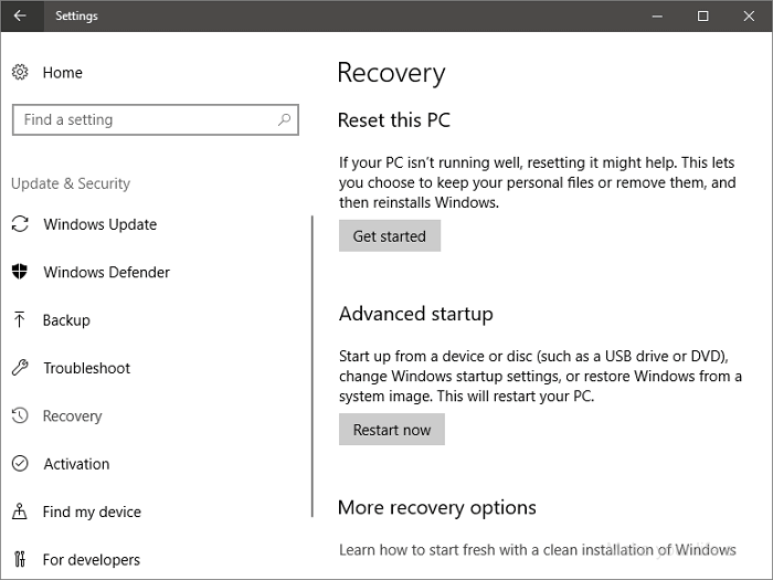 how to factory reset on windows
