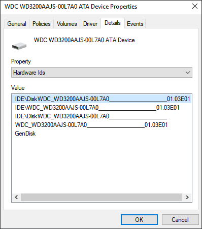 Check firmware version of external hard drive.