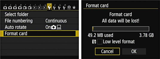 format sandisk sd card on camera