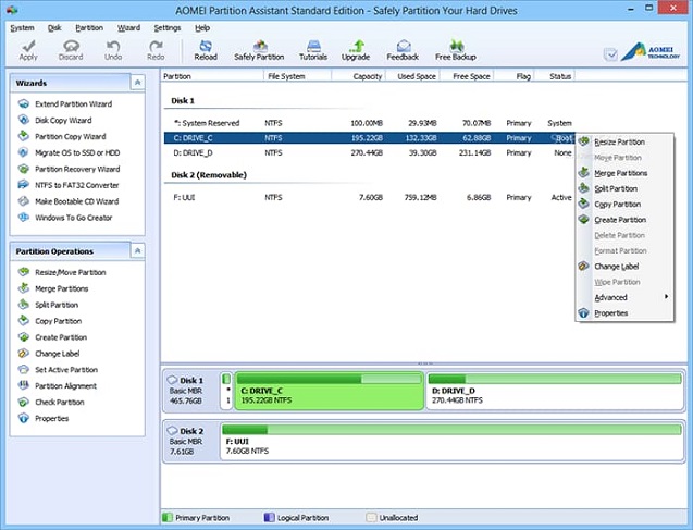 free drive partition software windows 7