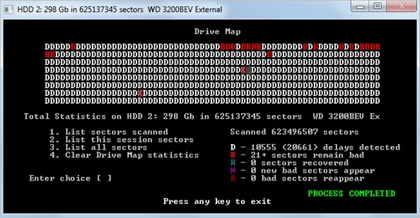 HDD regenerator software interface