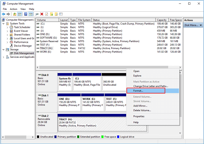 Fix command volume partition disk failed - Format SD card via Disk Management