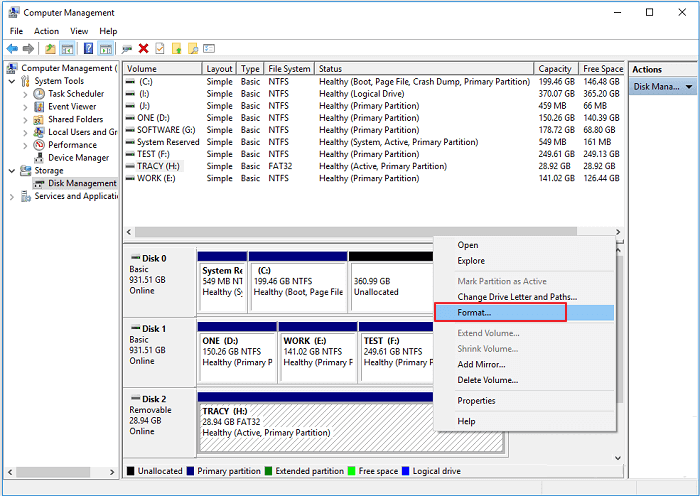 Repair the drive by formatting