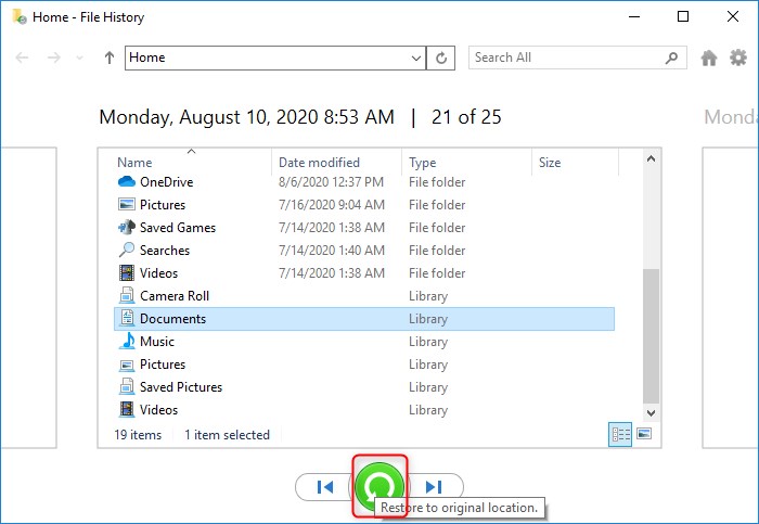 how to restore and recover shift deleted files from file history