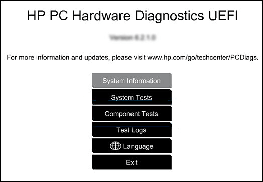 Run System Diagnostics in HP Boot Menu