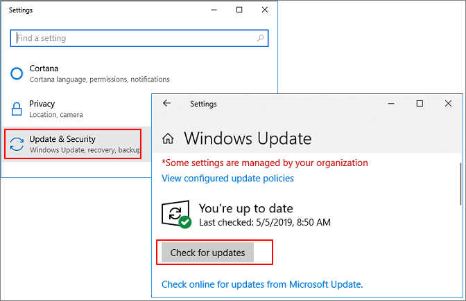check for windows update