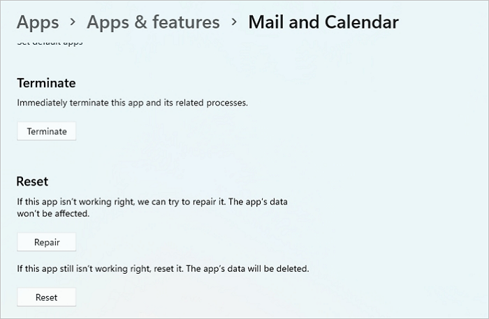 Mail & Calendar app