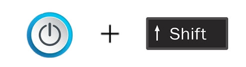 Full shutdown computer via Power button and Shift Key