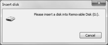 please insert a disk into removable disk