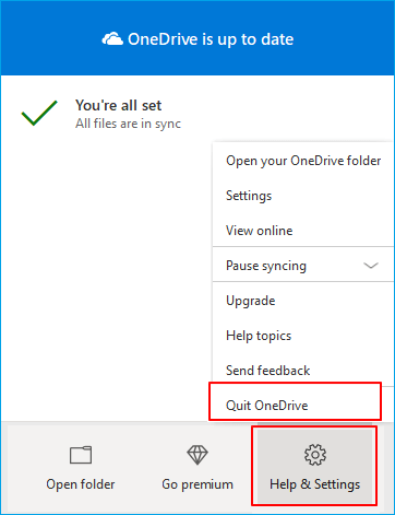 quit onedrive