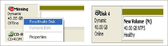 reactivate the disk