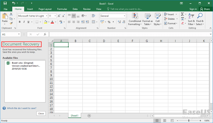 recover unsaved excel 