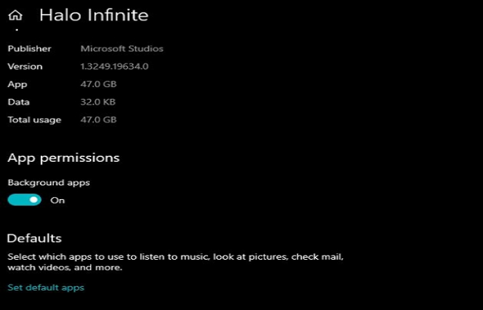 app permissions of halo infinite