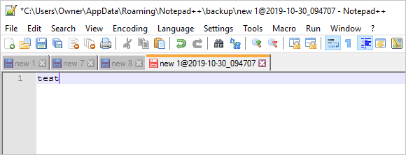Restore lost Notepad ++ from backups.