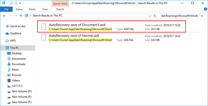 how to recover unsaved Word document with autorecover - 2