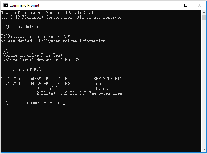 use cmd to remove virus in Windows 10