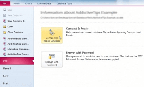 repair access database manually