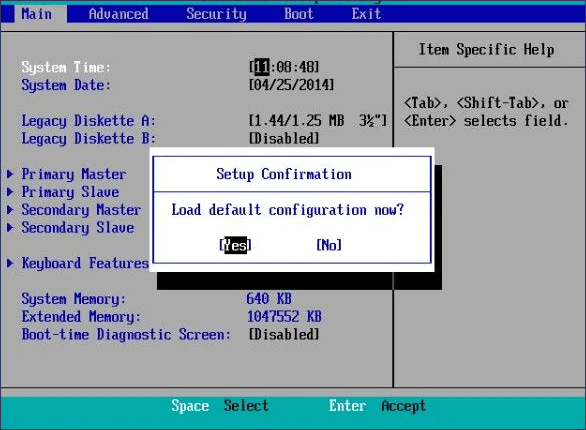reset bios
