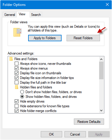 reset folders in Windows 10 quick access so as to fix quick access files folders missing problem