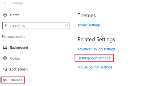 select Desktop icon settings