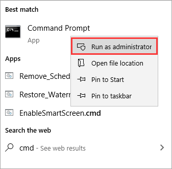 open command prompt in Windows 10