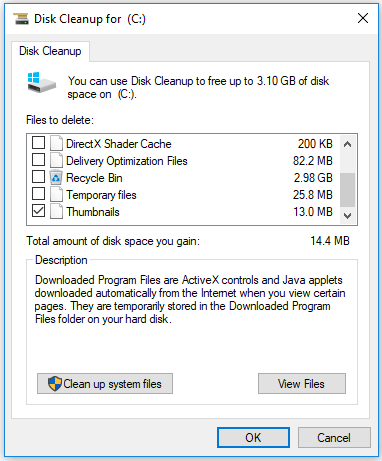 Fix File Explorer won't open in Windows 10 - Clean up disk