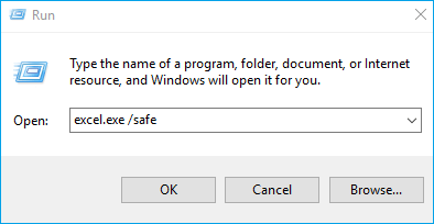 Microsoft excel has stopped working - run Excel in safe mode