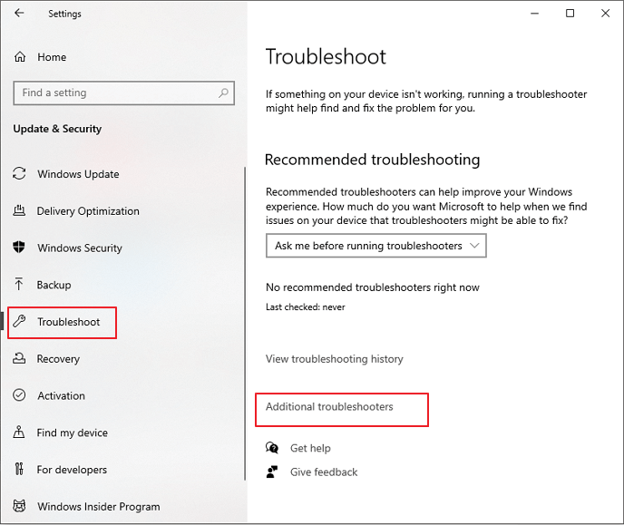 find windows troubleshooter