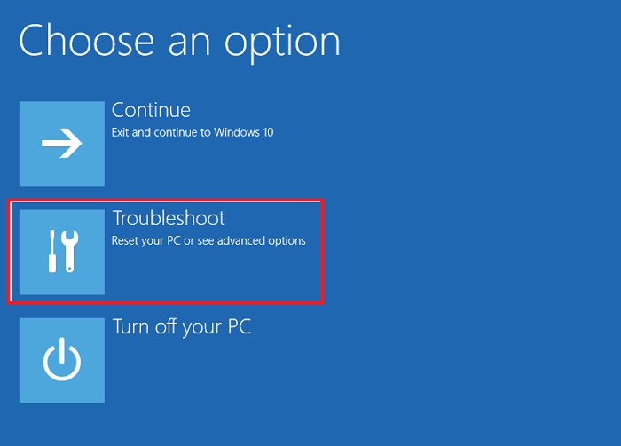 choose troubleshooting