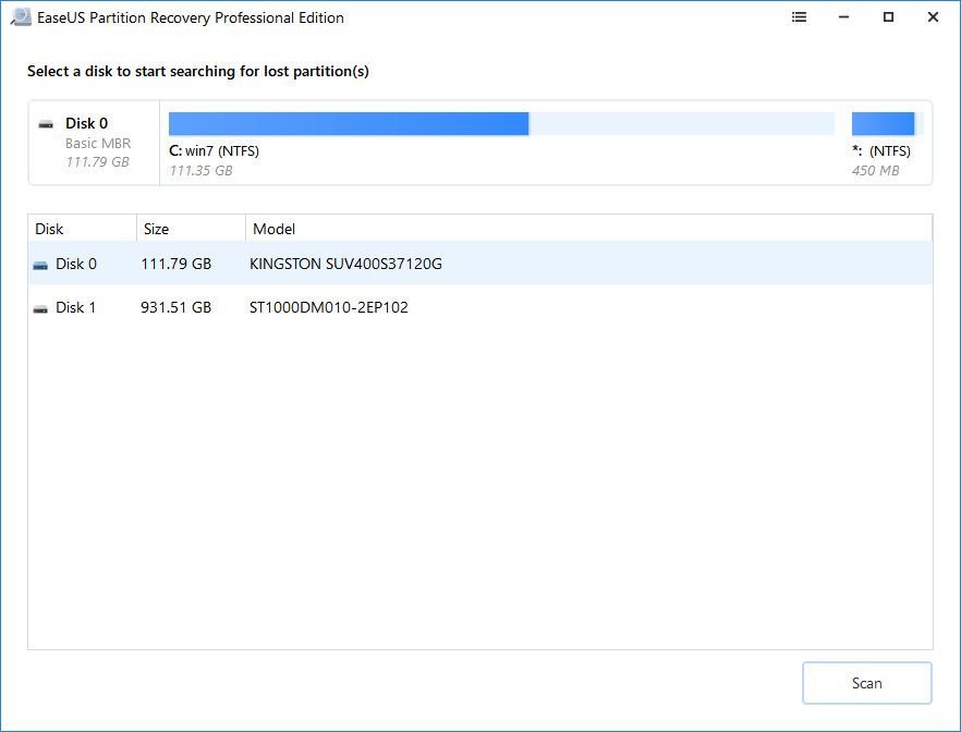 partition recovery interface