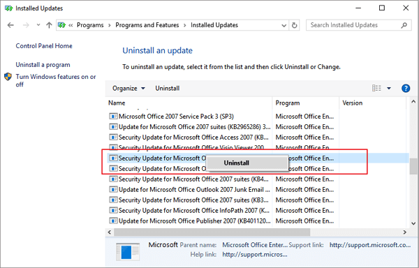 Uninstall faulty update that removes files on Windows 10 PC.