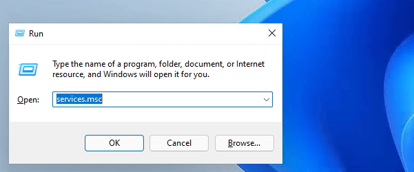Open Windows Sevice