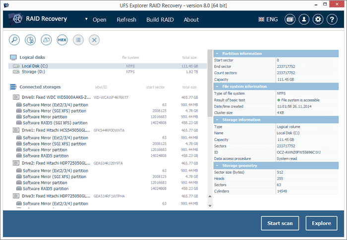 ufs raid recovery