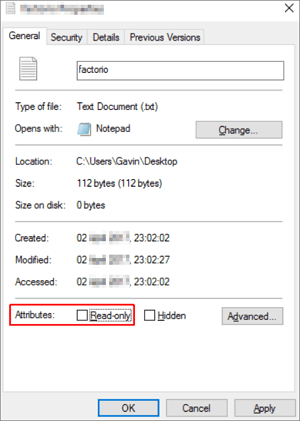 Remove read-only from files on SSD.
