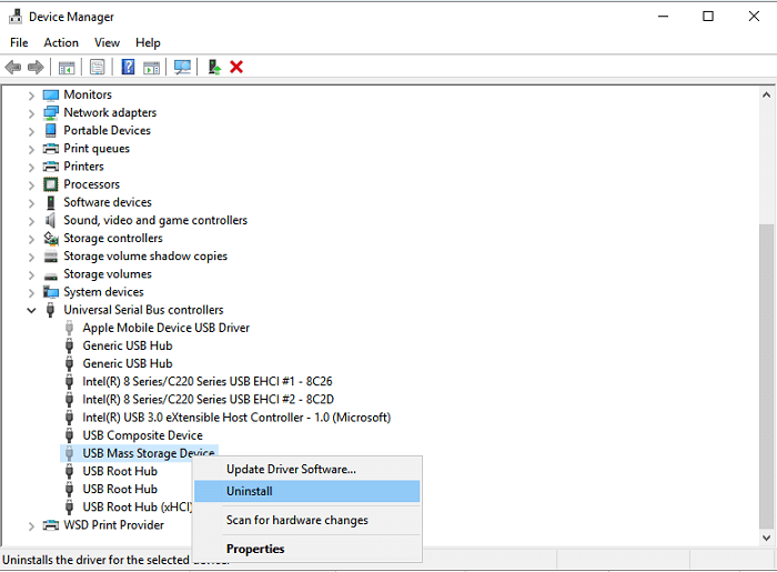 uninstall device driver
